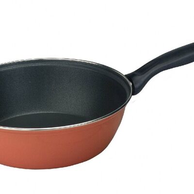 IBILI - Honda new orange frying pan, 28 cm, vitrified enamelled steel, non-stick, suitable for induction
