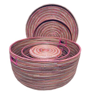 Set of 3 Ndeute fuchsia baskets