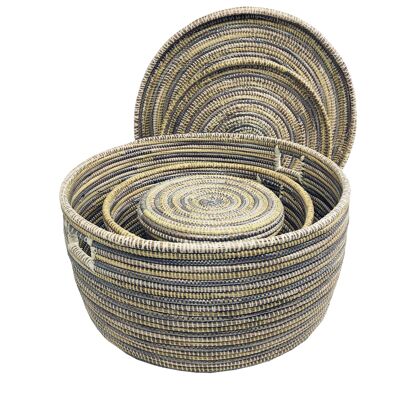 Ndeute - Set of 3 yellow baskets