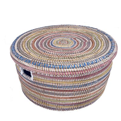 Set of 3 multi-colored Ndeute baskets