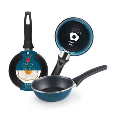 IBILI - Petrol frying pan, 14 cm, vitrified enamelled steel, non-stick, suitable for induction