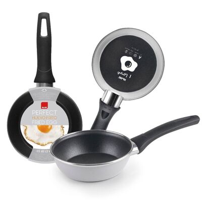 IBILI - Gray frying pan, 14 cm, Vitrified enameled steel, Non-stick, Suitable for induction