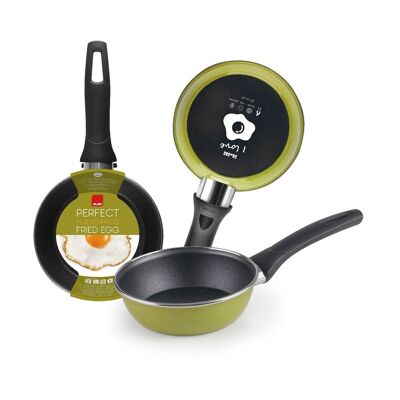 IBILI - Moss frying pan, 14 cm, Vitrified enameled steel, Non-stick, Suitable for induction
