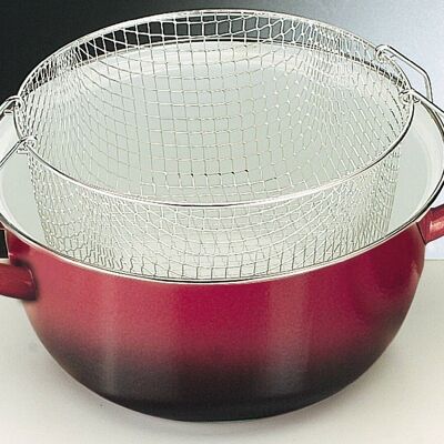 IBILI - Fryer with volcano basket, 24 cm, enameled steel, suitable for induction