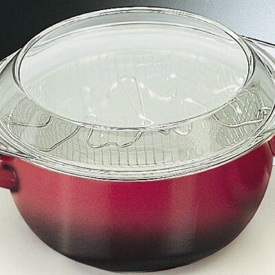 IBILI - Fryer with basket and volcano lid, 24 cm, enameled steel, suitable for induction