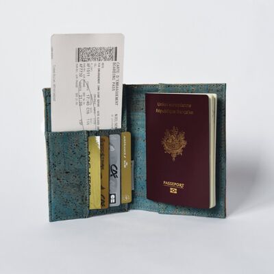 Porta pasaporte, dorado-verde – unisex
