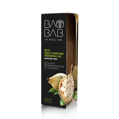 Aceite de baobab reparador multiusos para rostro, cuerpo y cabello, 100 ml