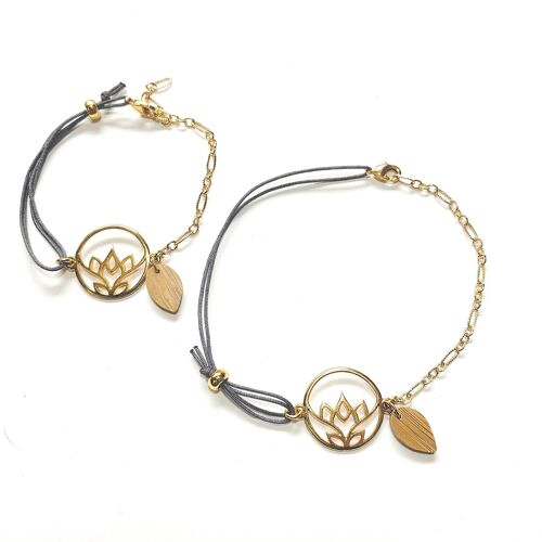 Bracelet Lotus / Gris foncé