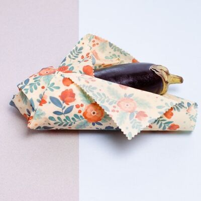 Beeswax wrap SET of 4 (S, M, L, XL) “Bloom”