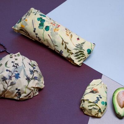 Beeswax wrap SET of 4 (S, M, L, XL) “Meadow”