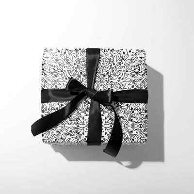 wrapping paper, Luxury white and black leaf