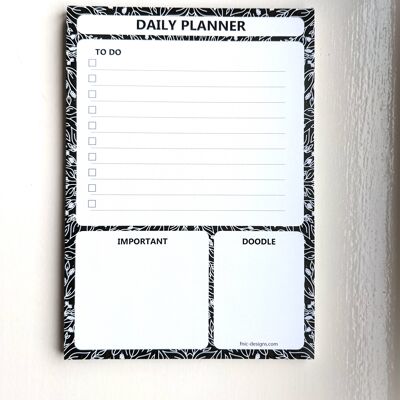 Planificateur quotidien, bloc-notes liste de tâches - mandala feuille noire