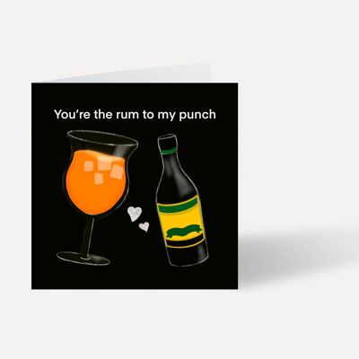 Grußkarte, Du bist der Rum zu meinem Schlag | Wortspiel Valentinstag und Jubiläum