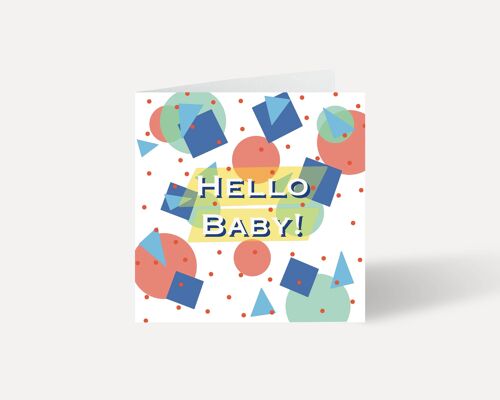 Hello baby new born card | Yellow