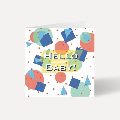 Hello baby new born card | Yellow