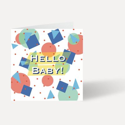Hallo Baby neugeborene Karte | Gelb