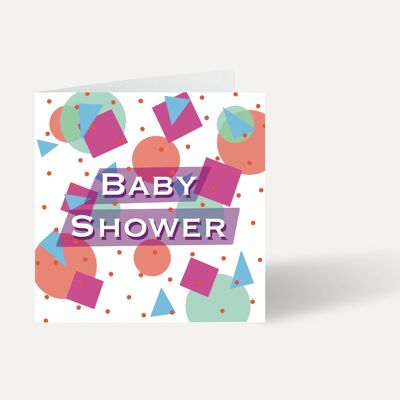 Carte de voeux géométrique de douche de bébé
