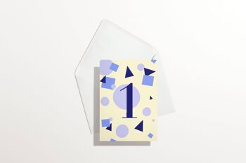 1ère carte d'anniversaire | Formes bleues A 2