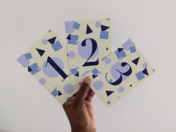 1ère carte d'anniversaire | Formes bleues A 3