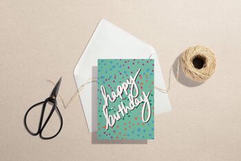 Carte de confettis de joyeux anniversaire