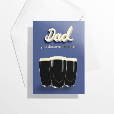 Papá, te los mereces todos | Tarjeta Guinness Stout
