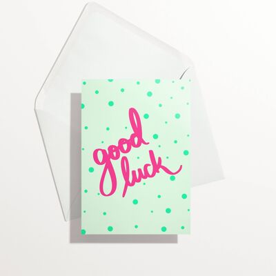 Good luck polka dot card