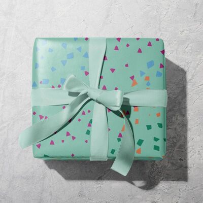 Confetti Wrapping Paper, Mint Green