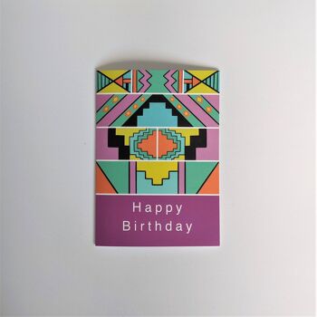 Carte d'anniversaire inspirée de Kente violet