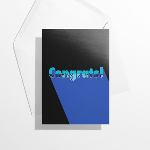 Congrats Modern Aztec Greeting Card | Blue