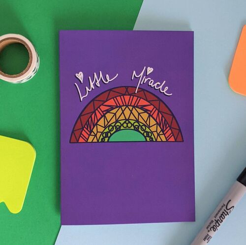 Purple Geometric Rainbow Card | Little Miracle