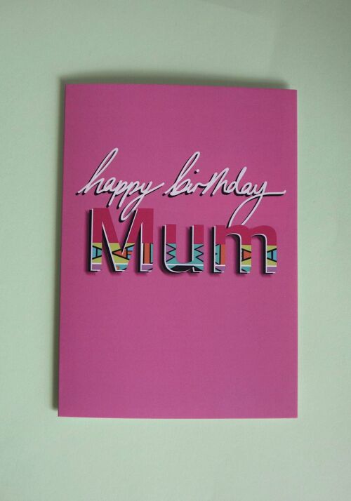 Happy Birthday Mum Pink Card | Kente Inspired