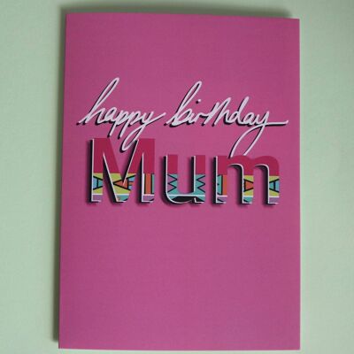 Happy Birthday Mum Pink Card | Kente Inspired