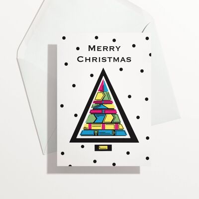 Geometrische Weihnachtsbaum-Weihnachtskarte