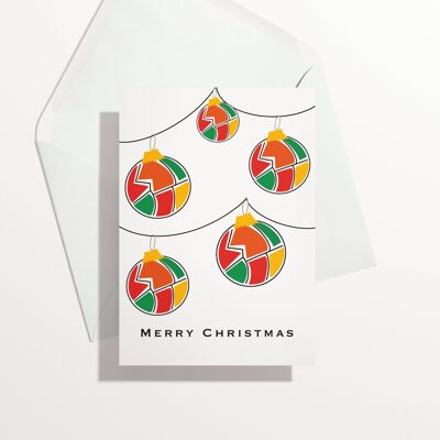 Tarjeta de bolas de Navidad | Blanco A