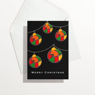 Christmas baubels card | Black