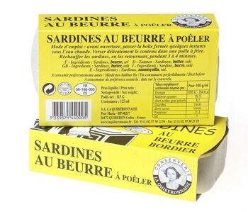 Sardines au beurre Bordier nature 1/2 sel ( format classsique) 2