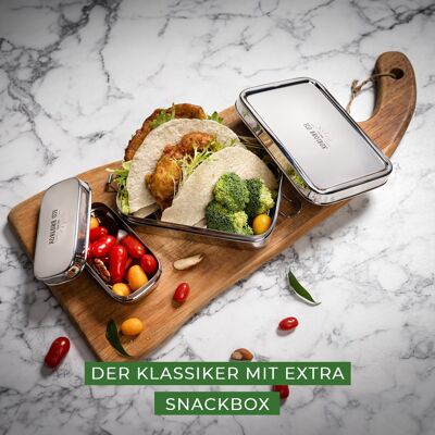 Brotbox XL avec Snackbox XL - le classique avec une boîte à collation supplémentaire