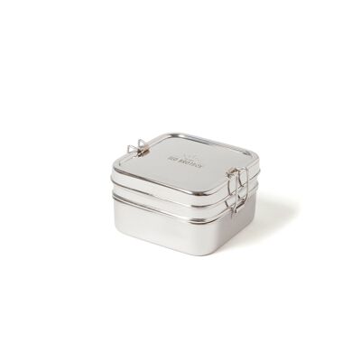 Cube Box XL - Square two-layer lunch box made of stainless steel with a capacity of 1000 ml