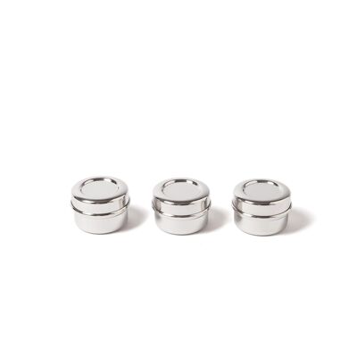 Chutney boxes - set of 3 small stainless steel boxes
