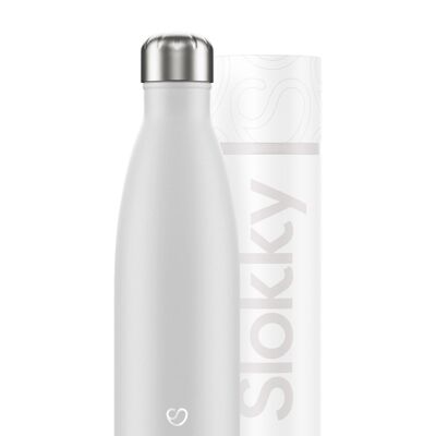 MONO WHITE BOTTLE - 500ML ⎜ eco drinking bottle • reusable thermos bottle • sustainable water bottle • insulated bottle
