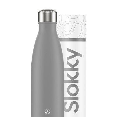 BOUTEILLE GRIS MONO - 500 ML ⎜ bouteille isotherme réutilisable • bouteille d'eau durable • gourde écologique • bouteille isotherme