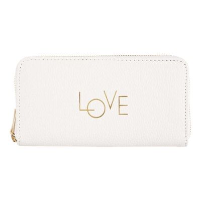 Large women's wallet - Love - white