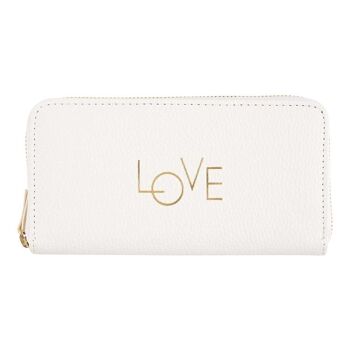 Grand portefeuille femme - Love - blanc 1
