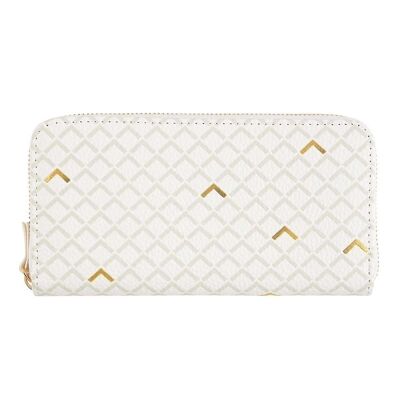 Large women's wallet - white and gold