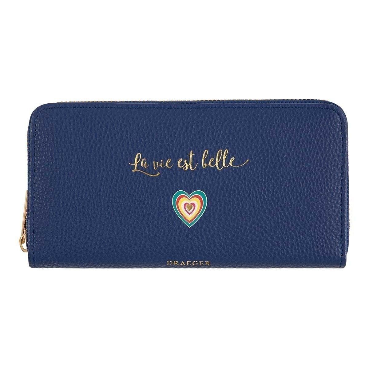 Portafoglio da donna grande - La vita è bella - blu navy