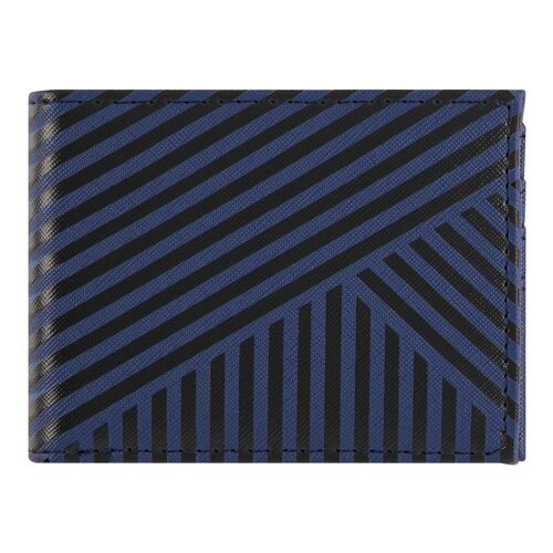 Portefeuille homme - rayures bleu marine et noires