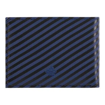 Portefeuille homme - rayures bleu marine et noires 3