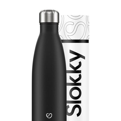 BOTELLA MONO NEGRA - 500 ML⎜ bouteille écologique • bouteille thermos réutilisable • bouteille d'eau durable • bouteille isotherme