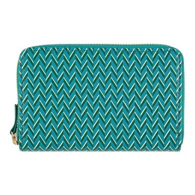 Damenbrieftasche - grafische Muster - grün