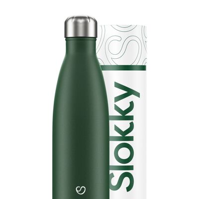 MATTE GREEN BOTTLE - 500 ML ⎜ botella isotérmica • botella de agua reutilizable • botella aislante • botella termo